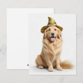 Schattige Gouden Retriever Heks Feestdagenkaart (Voorkant / Achterkant)