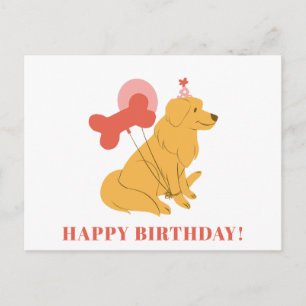 Schattige Gouden Retriever Hond Kleurrijke Moderne Briefkaart