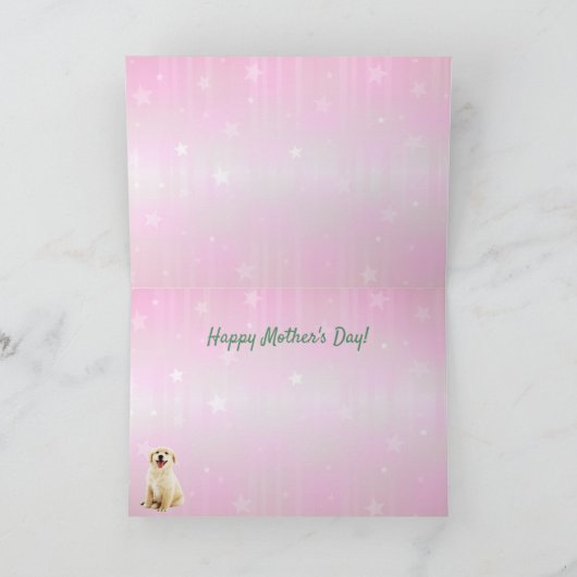 Schattige Gouden Retriever Puppy Moederdag Kaart (Binnen)