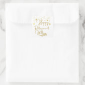 Schattige gouden Script Happy Retirement Vierkante Sticker (Tas)