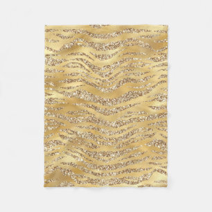 Schattige Gouden Tijgerhuid Print Patroon Dierenli Fleece Deken