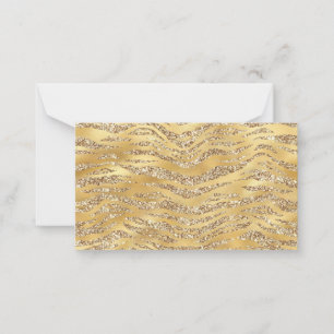 Schattige Gouden Tijgerhuid Print Patroon Dierenli Notitiekaartje