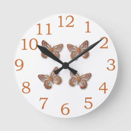Schattige gouden vlinderpatroon ronde klok