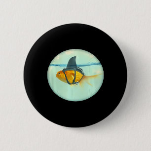 Schattige Goudvis Met Een Haaienvin Mode Ronde Button 5,7 Cm