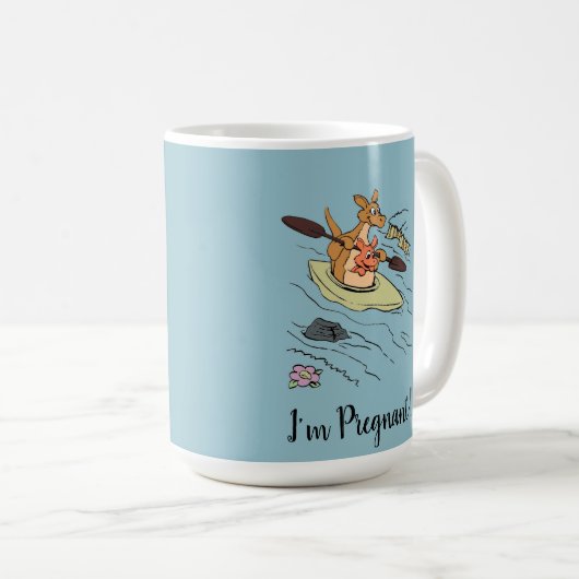 Schattige Grappig Blauw Zwangerschapsaankondiging Koffiemok (Voorkant rechts)