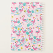 Schattige Grappig Flamingo Roze Blush Tropisch Pat Planner (Achterkant)