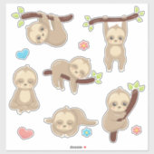 Schattige Grappig Gekke Sleepy Sloth Sticker (Vel)