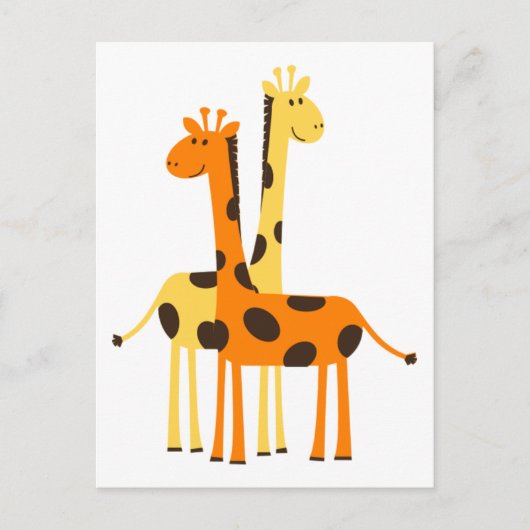 Schattige grappig Giraffe paar Briefkaart (Voorkant)
