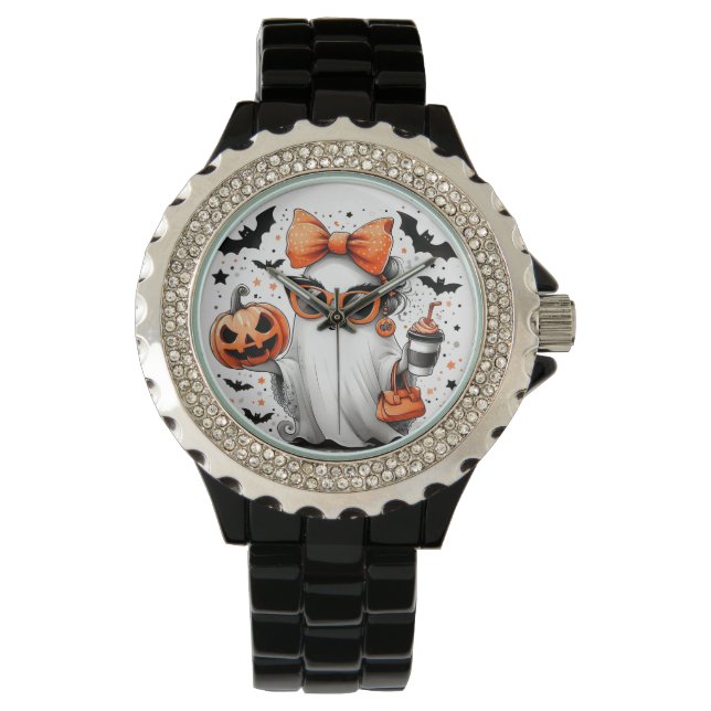 Schattige grappig Halloween spook Horloge (Voorkant)