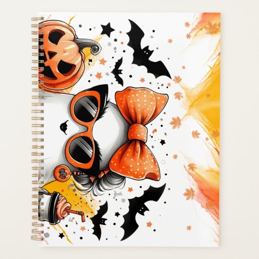 Schattige grappig Halloween spook Planner (Voorkant)