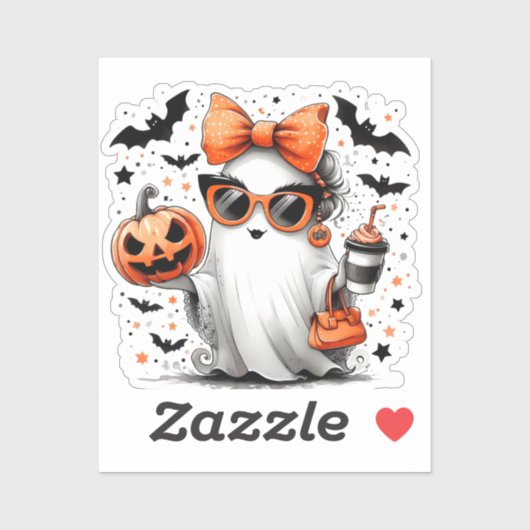 Schattige grappig Halloween spook Sticker (Vel)