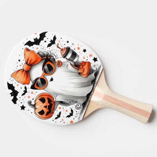 Schattige grappig Halloween spook Tafeltennisbatje (Zijkant)