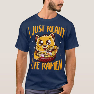 Schattige grappig ik hou gewoon echt van Ramen Cat T-shirt