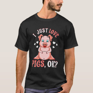 Schattige grappig ik hou gewoon van varkens ok bab t-shirt