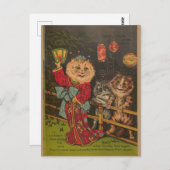 Schattige Grappig  Japans Kat Briefkaart (Voorkant / Achterkant)