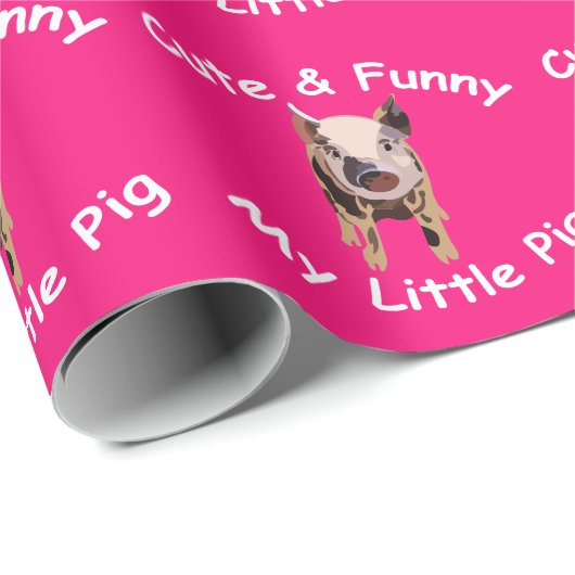 Schattige grappig klein varken kinderen verjaardag cadeaupapier (Rol Hoek)