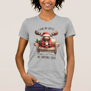 Schattige Grappig Lui Rendier Roze Winter Kerstmis T-shirt