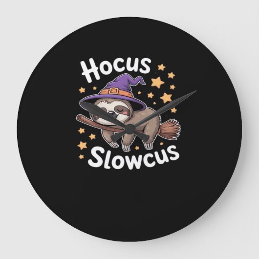 Schattige Grappig Luiaard Halloween Essential T-Sh Grote Klok (Voorkant)