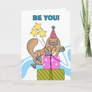 Schattige Grappig Platypus Verjaardag Wees Raar Kaart