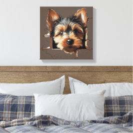 Schattige grappig puppy gezicht canvas afdruk