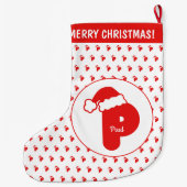 Schattige Grappig Sinterklaas Pet Patroon Monogram Grote Kerstsok (Achterkant)