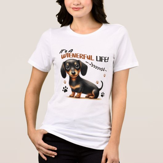 SCHATTIGE GRAPPIG TECKEL HOND GEZEGDE Tri-Blend SHIRT (Voorkant)