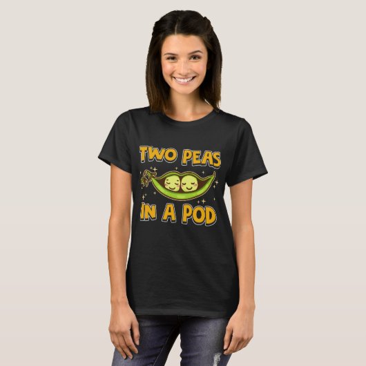 Schattige & Grappig Twee Erwten In Een Pod Schatti T-shirt (Voorkant volledig)
