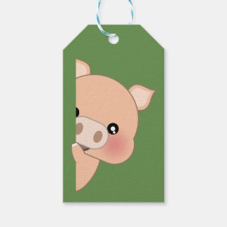 Schattige grappig varken paardrijden - Peeping Cadeaulabel