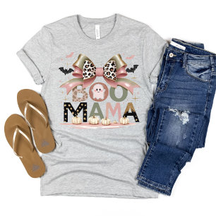 Schattige Grappige Boo Mama Halloween Coquette Str T-shirt