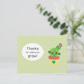 Schattige Grappige Cactus Bedankt dat je me geholp Briefkaart (Staand voorkant)