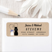 Schattige grappige cartoon katten uit liefde etiket (Insitu)