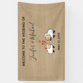 Schattige grappige cartoons schaap uit liefde begr spandoek (Verticaal)