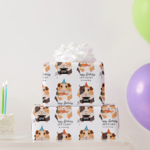 Schattige Grappige Cavia Huisdier Kinderen Verjaar Cadeaupapier