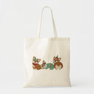 Schattige Grappige Corgi Honden Kerstmis 2025 Tote Bag