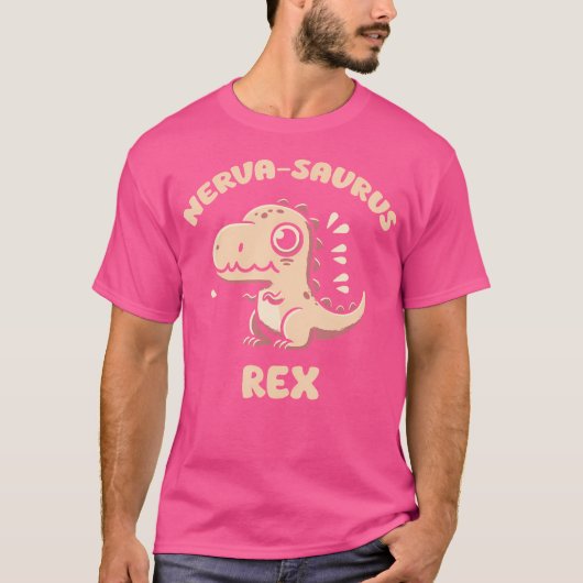 Schattige Grappige Dinosaurus Nervasaurus Rex voor T-shirt (Voorkant)