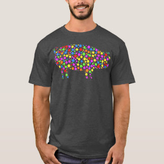 Schattige Grappige Gekleurde Stip Varken Internati T-shirt