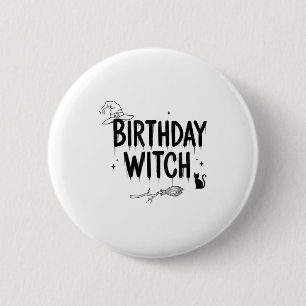 Schattige Grappige Heks Heksige Verjaardag Heksen Ronde Button 5,7 Cm