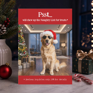 Schattige Grappige Huisdier Hond Foto Kerstmis Feestdagenkaart