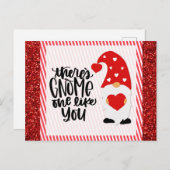 Schattige Grappige Kabouter Rood Glitter Briefkaart (Voorkant / Achterkant)