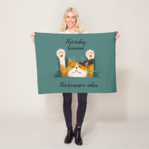 Schattige Grappige Kat Slap Fleece Deken