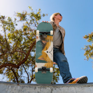 Schattige Grappige Kat Slapend Skateboard