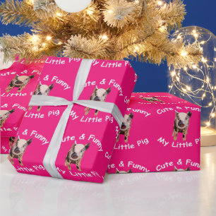 Schattige Grappige Kleine Varkens Kinder Verjaarda Cadeaupapier