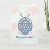 Schattige Grappige Kleurrijke Paashaas Feestdagen Kaart (Voorkant)