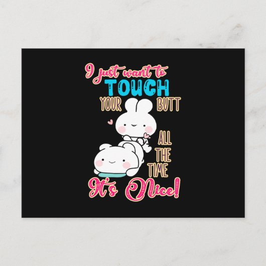 Schattige Grappige Konijn Ik Wil Even Je Achterste Briefkaart (Voorkant)
