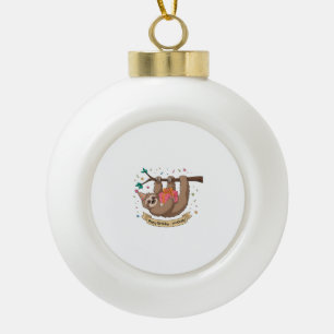 Schattige Grappige Luiaard Gelukkige Verjaardag Keramische Bal Ornament
