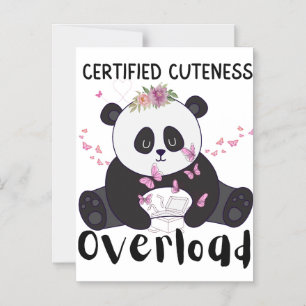 Schattige Grappige Panda Magnetische Uitnodiging