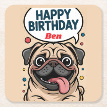 Schattige Grappige Pugs Happy Birthday