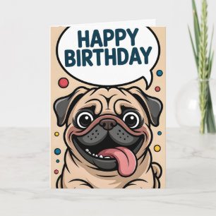 Schattige Grappige Pugs Hond Gefeliciteerd Kaart