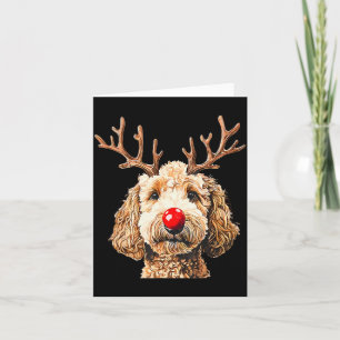 Schattige Grappige Rendier Kerstman Goldendoodle K Kaart