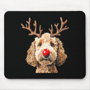 Schattige Grappige Rendier Kerstman Goldendoodle K Muismat